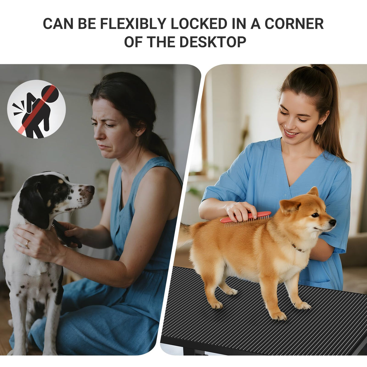 36'' Hydraulic Lift Dog Grooming Table, Adjustable Cat Drying Desktop - Foldable, Adjustable Arm, Portable, Non-Slip Dog Grooming Table for Large Small Dogs at Home, Weight Capacity 200LBS(Black) HEBESPACE