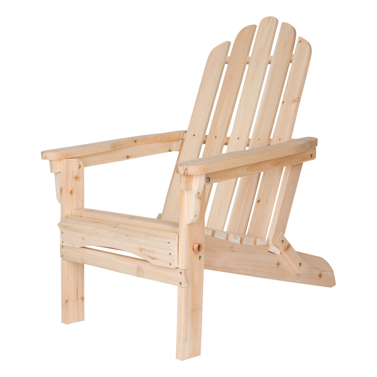 Shine Company Marina Adirondack Chair, Back & Seat Pre-Assembled, Natural Shine Company