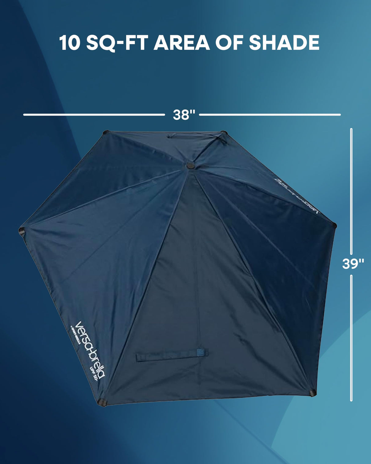 Versa-Brella UPF 50+ Personal Sun Shade - Portable Umbrella for Sports & Outdoors - Secure Clamp, 360-Degree Swivel Adjustable Position for Maximum Sun Protection - Compact with Carry Case Sport-Brella