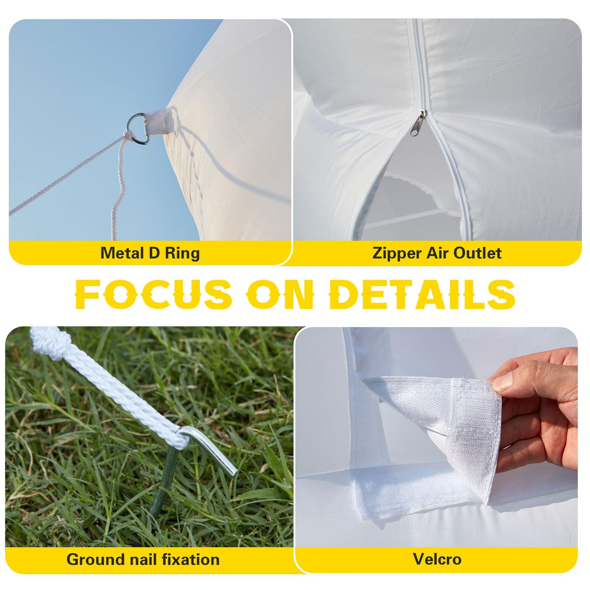 EROMMY 30x20x13 FT Large White Inflatable Nightclub, Blow Up Party Tent Portable with 1100W Blower, Disco Night Club Tent for Adult Birthday Party Business Rental EROMMY