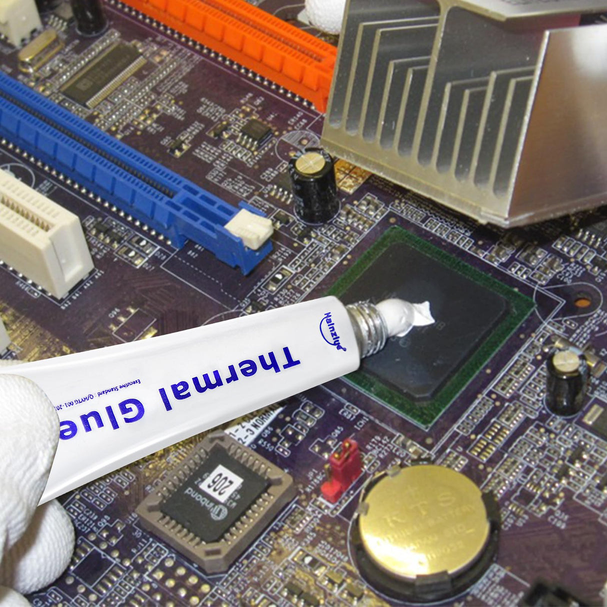 2 Pack 10g (20g in Total) HY910 0.975W/m-k Thermal Conductive Glue, High-Performance Thermal Plaster, Silicone Viscous Adhesive Cooling Compound, Heatsink Glue for LED GPU MOSFET 3D Printer IC Chipset Bymugo