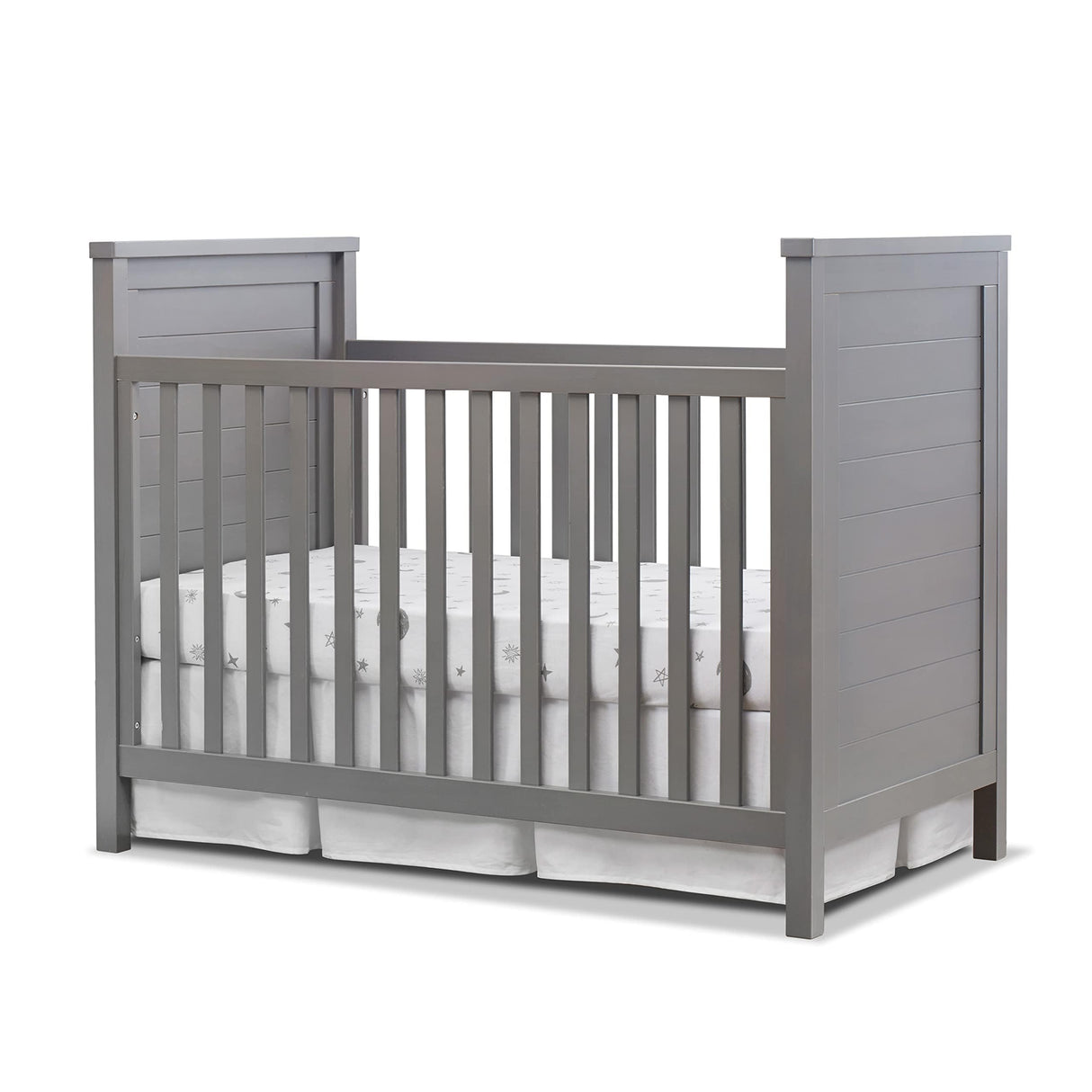Sorelle Furniture Farmhouse Classic Crib 3-in-1 Convertible Crib, Made of Solid Pine Wood Non-Toxic Finish, Wooden Baby Bed, Toddler Bed and Child’s Daybed, Nursery Furniture-Weathered Gray Sorelle Furniture