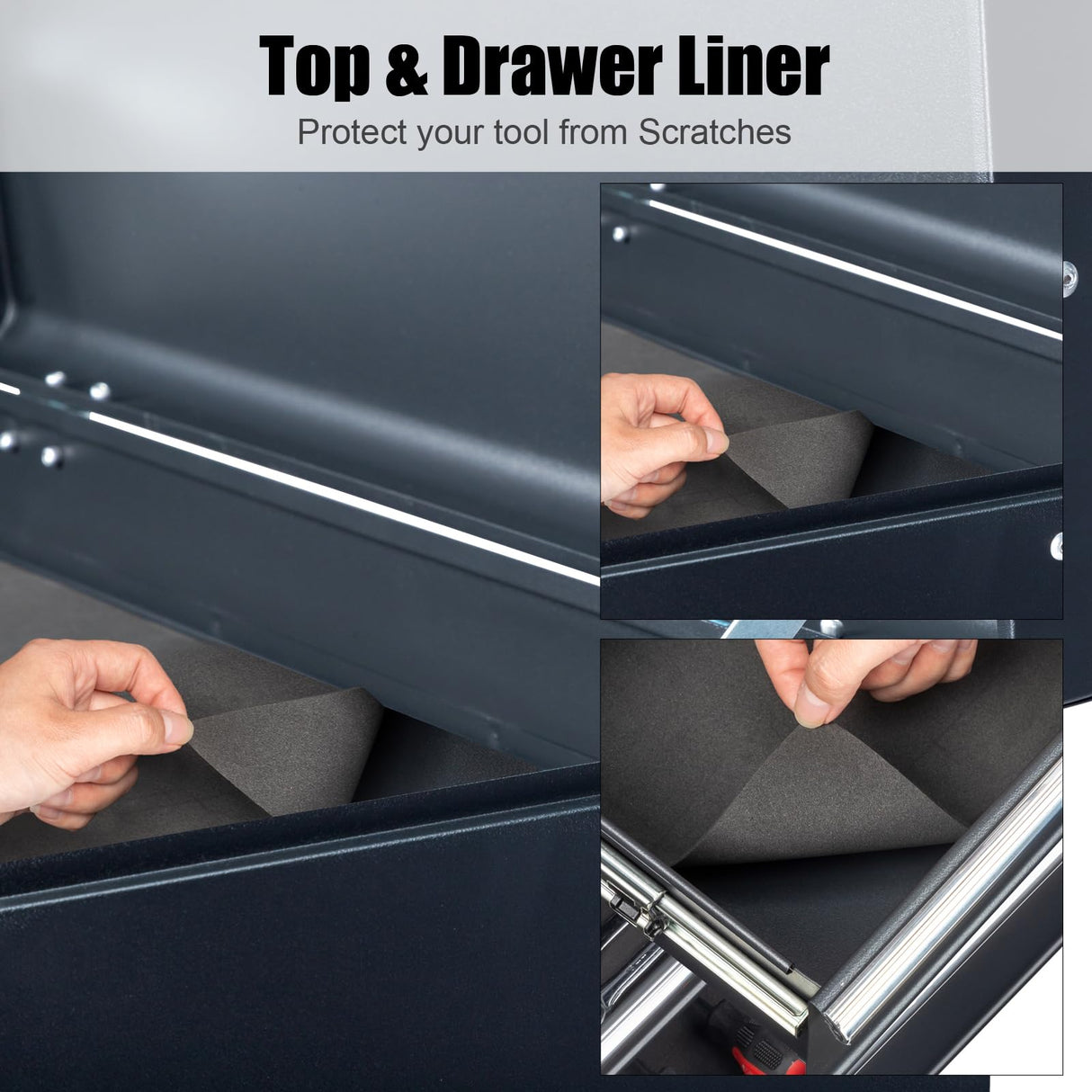 Winado 24" Portable Tool Box, 5 Drawers & Top Storage Tray Tool Box with Drawers, Lockable Metal Tool Chest Cabinet for Garage, Warehouse, Repair Shop & Home Winado