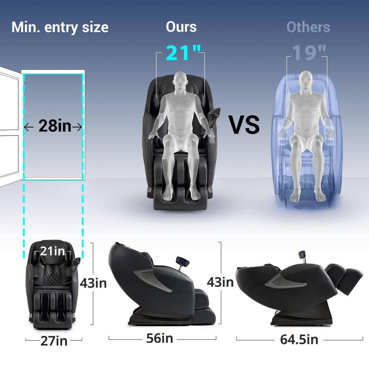 Massage Chair, 14 Massage Points Full Body Massage Chair, Zero Gravity Extra Large Shiatsu Recliner w/Lumbar & Calf Heating, 20 Auto Modes, Air Compression, Bluetooth Speaker, Touch Screen Controller Mazzup