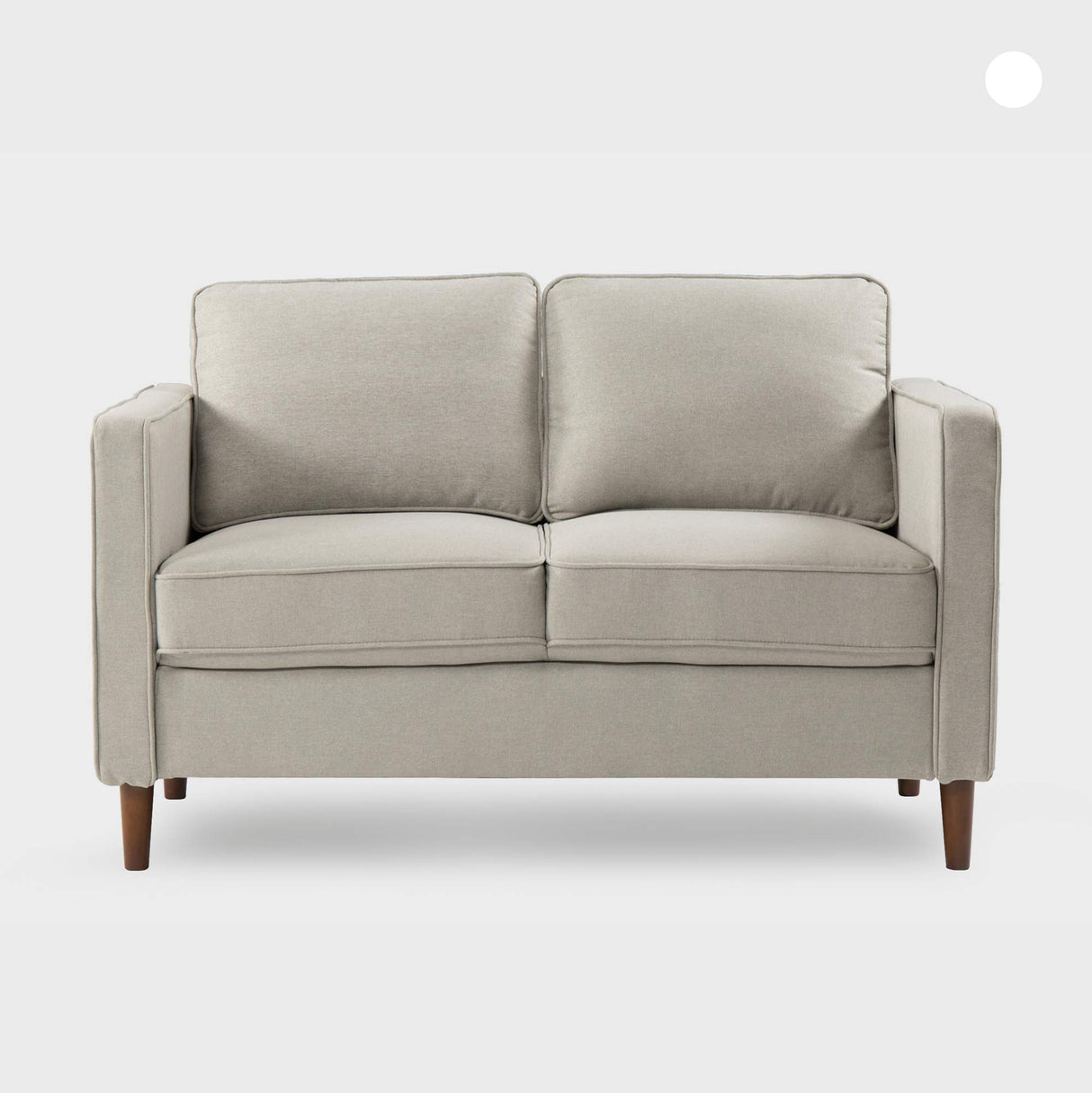 Mellow HANA Modern Linen Fabric Loveseat / Sofa / Couch with Armrest Pockets, Sand Grey Mellow
