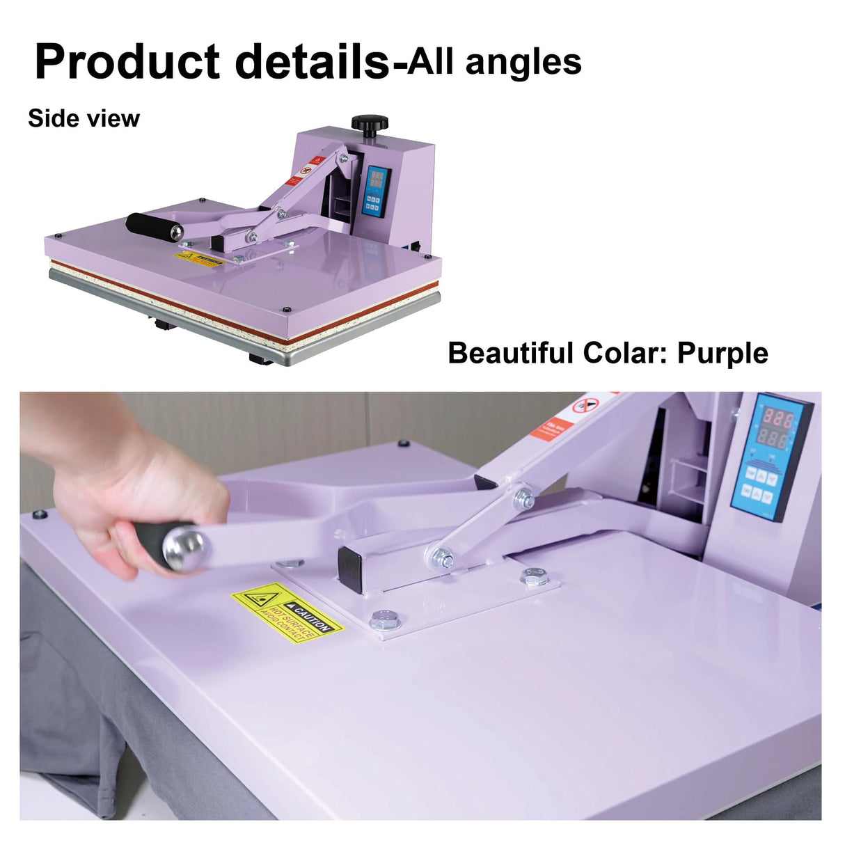 Ginkartu Ginkartu 16" x 24" Slide Out Heat Press Machine for T Shirts, Clamshell Pull Out Platen, Industrial Digital Sublimation Printer for Heat Transfer Vinyl, DIY& Small Business (Purple, L16*W24) Ginkartu