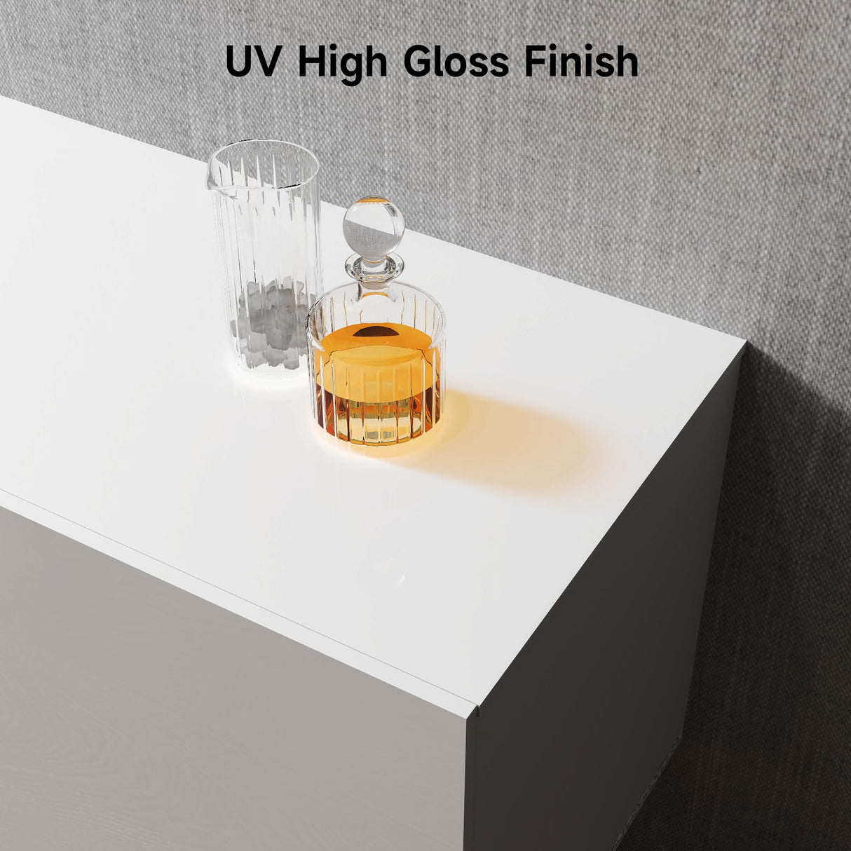 DOVELF 70" Floating TV Stand with 36" Electric Fireplace & LED Lights, Wall Mounted High Gloss Finish Entertainment Center with Storage Cabinets for TVs Up to 80" White DOVELF