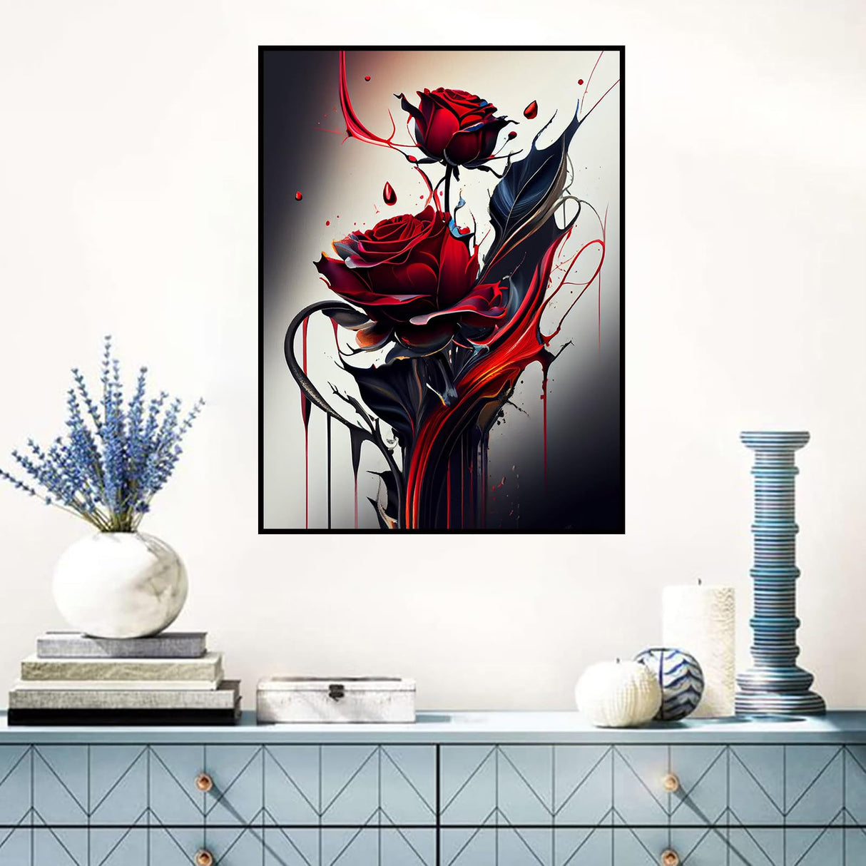 Benjenes Rose Diamond Art Kits for Adults, Flowers Diamond Painting Kits for Adults, 5D DIY Round Drill Gem Art Paint with Diamonds Dots Crafts Kits for Home Decor Gift 12x16inch Benjenes