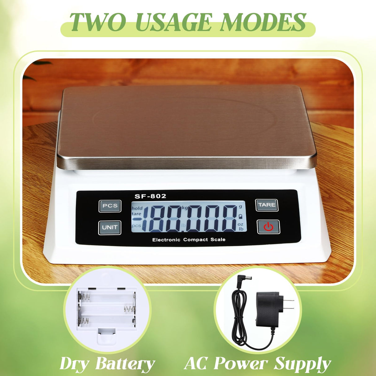 Copkim Large Digital Kitchen Scale 66LB 30kg Commercial Food Scale Stainless Bread Scale with LCD Display Commercial Weighing Devices for Baking Cooking(Silver) Copkim