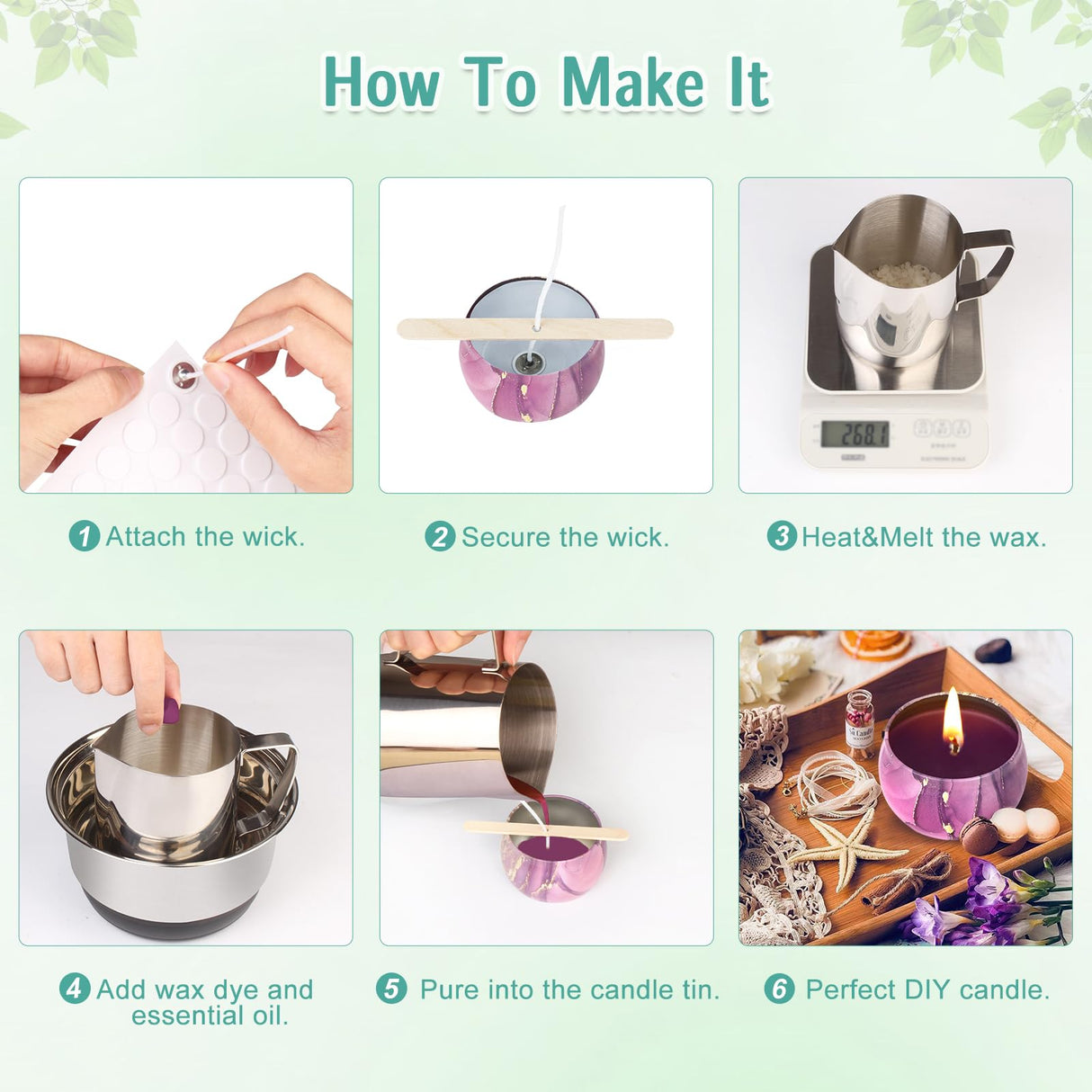 Candle Making Kit for Adults,Candle Making Supplies with Beewax, Fragrance Oil, Beeswax Dye Blocks, Melting Pot etc DIY Candle Craft Tools for Women Friend Family OFUN