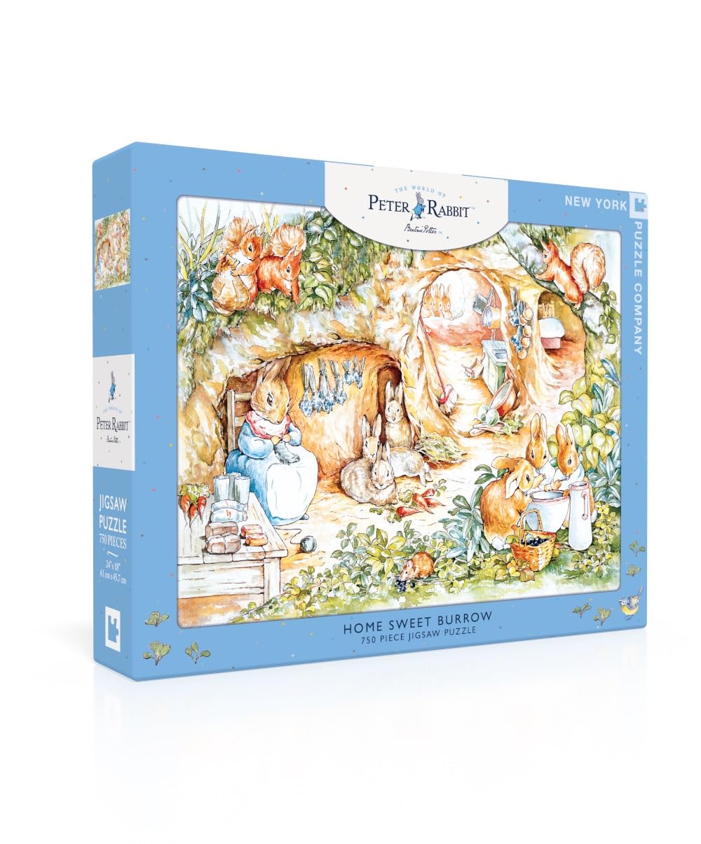 New York Puzzle Company - Beatrix Potter Home Sweet Burrow - 750 Piece Jigsaw Puzzle for Family Game Nights by Beatrix Potter New York Puzzle Company