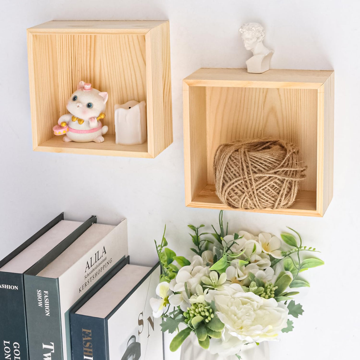 IHDYPPEW 10 Pack 6 x 6 Inches Unfinished Wooden Boxes, Small Unfinished Square Wood Box Bulk, Small Wooden Box for DIY, Jewelry Storage, Home Decor, Succulent Plant Pot IHDYPPEW