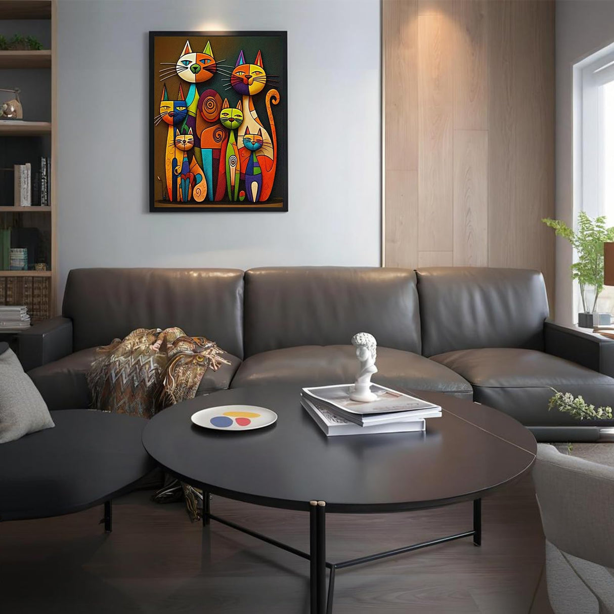 Funny Cat Diamond Painting Kits for Adults, Abstract Cat Diamond Art Kit for Adults Beginner, DIY Full Drill Cute Animal Diamond Dots Paintings Gem Art and Craft for Adult Home Decor 11.8x15.7 in Shouruihua