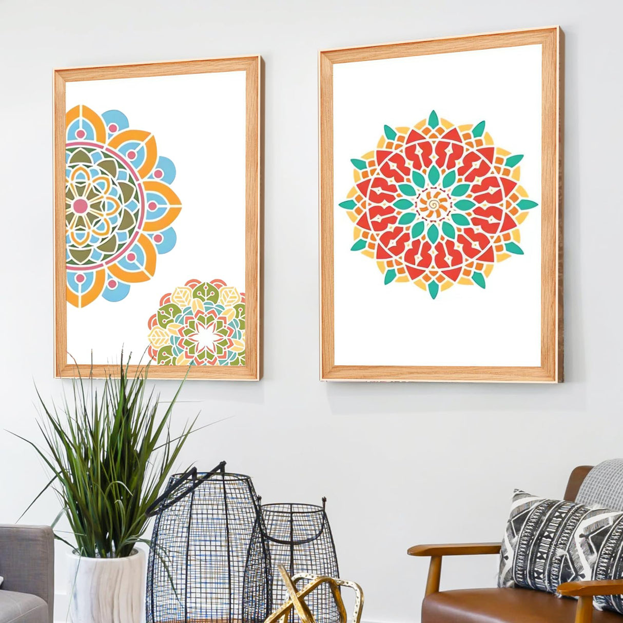 Mandala Stencils for Painting & Crafts - Small Rangoli Stencils for Wood, Wall, Furniture & Fabric - Great for DIY Projects & Home Decor (4 inch) Felixcraft