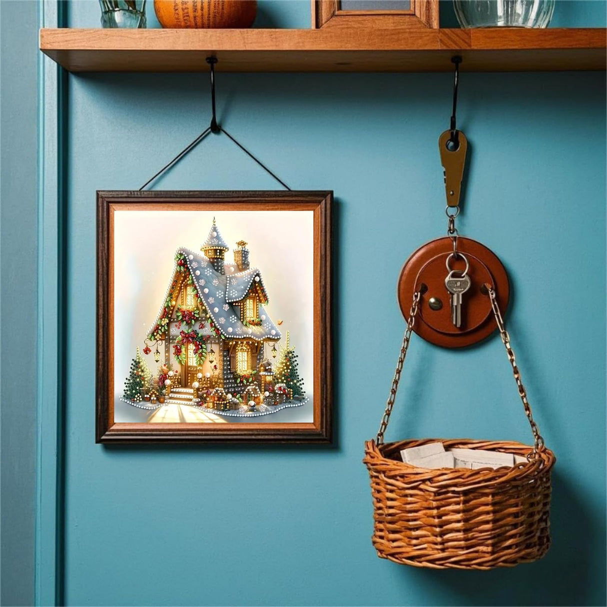 STGLCR Christmas Diamond Art Kits for Adults Beginners, Special Shaped Christmas House Diamond Painting Kits for Adult, 5D DIY Full Drill Diamonds Craft for Adult Gem Arts Gifts, Wall Decor 12" x 12" STGLCR