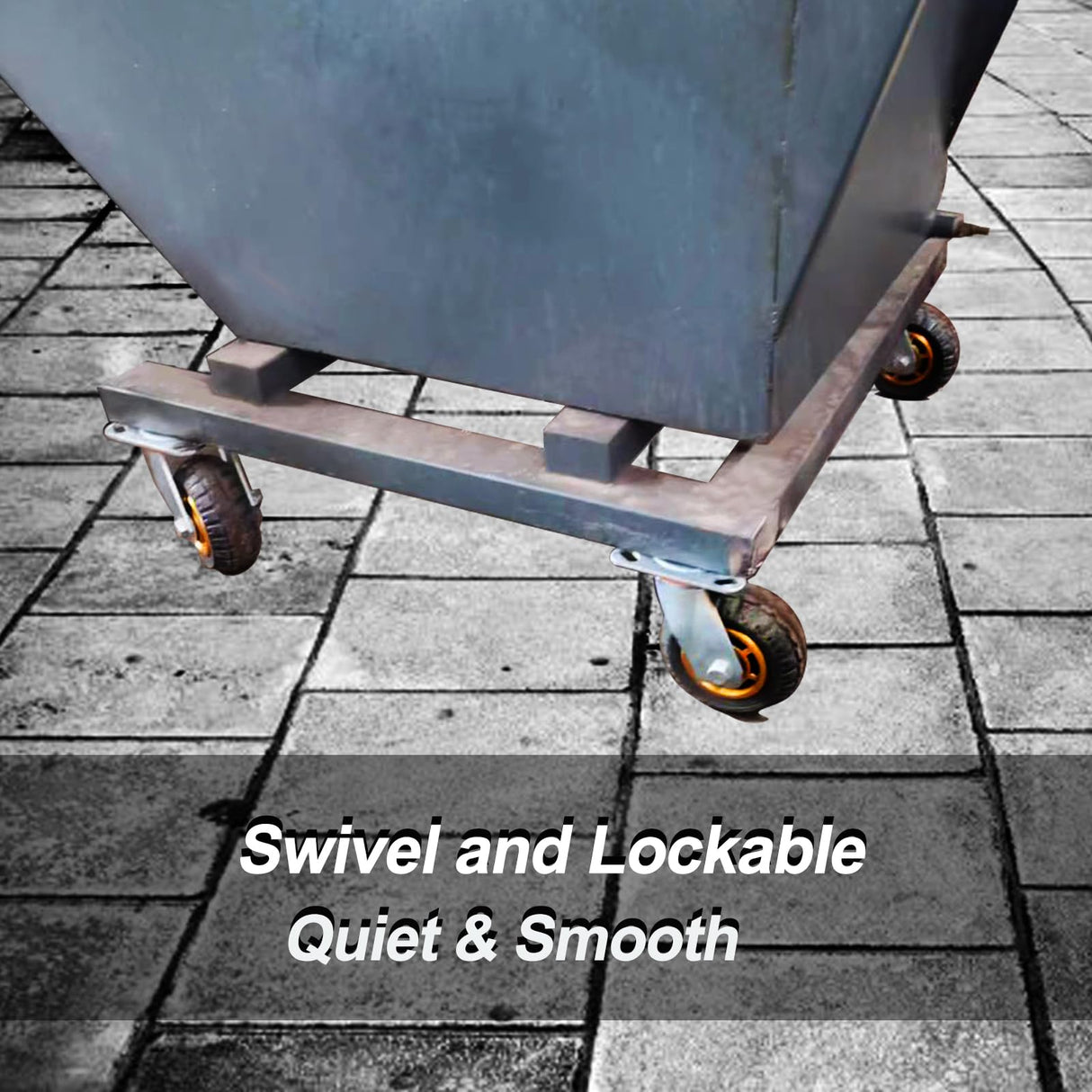 GaeaAuto 8 Inch Heavy Duty Casters Wheels Set of 4 Swivel Industrial Casters Rubber Wheels Tires for Cart Bench Shop Dolly Outdoor Wheels Replacement with 2 Brake and 3000Lbs Load Capacity, 4 Pack GaeaAuto