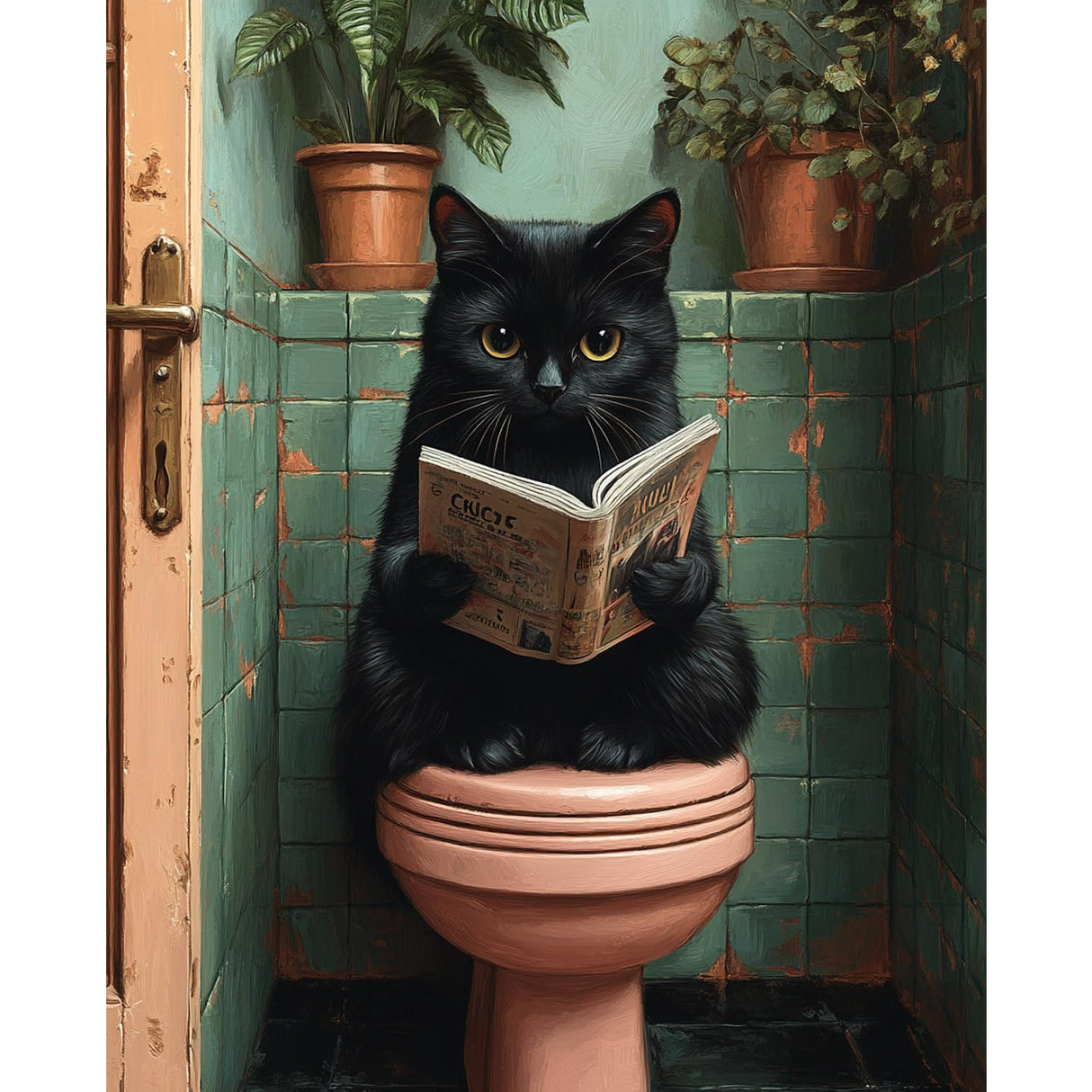 obterie Black Cat Paint by Numbers Kit for Adults Beginner Animals Oil Painting Kit Adult Paint by Number Kits on Canvas DIY Painting for Beginners Art by Numbers for Gifts Home Wall Decor 16x20 Inch obterie
