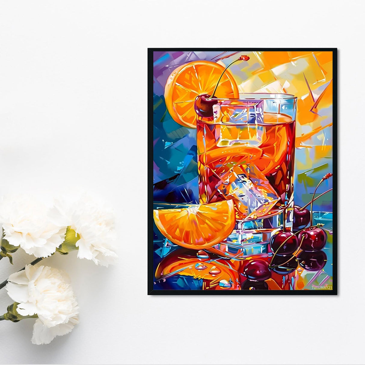 TUTUMAY21 Adult Diamond Painting Set The Old Fashioned Cocktail DIY 5D Round Full Diamond Drink Perfect for Family Leisure and Living Room Bedroom Wall Decoration 12x16 inch TUTUMAY21