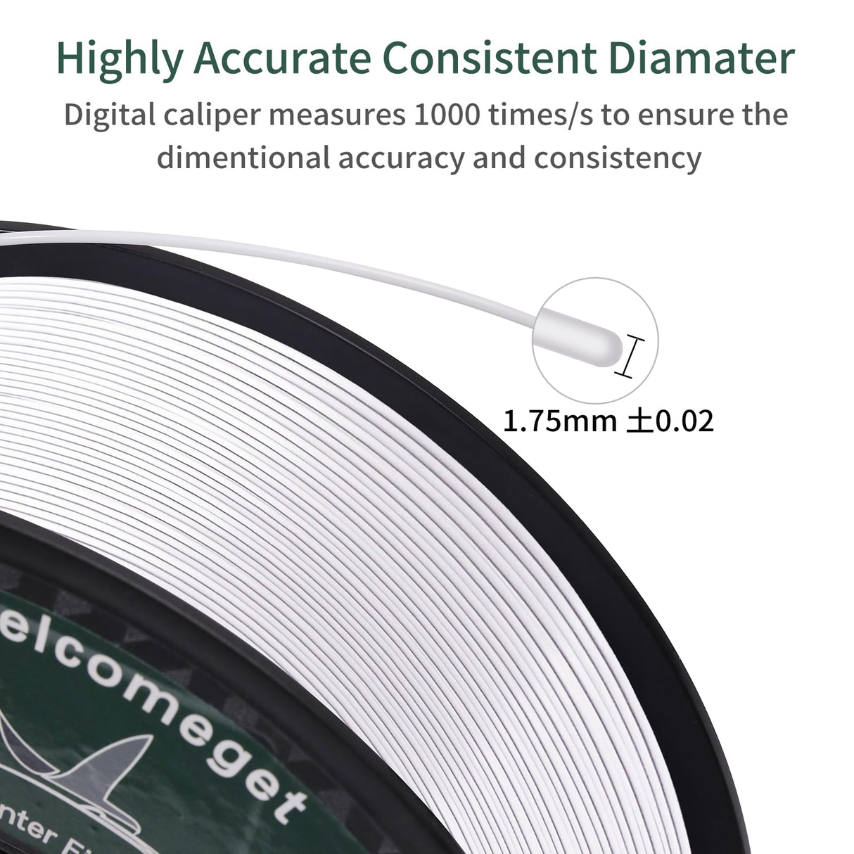 Welcomeget PLA 3D Printer Filament, 16 Rolls, Dimensional Accuracy +/- 0.03 mm, 16kg Spool(35.2lbs), 1.75 mm,Black White Grey Red Green Blue Yellow Purple Silver Transparent Pink Orange Wood Brown welcomeget