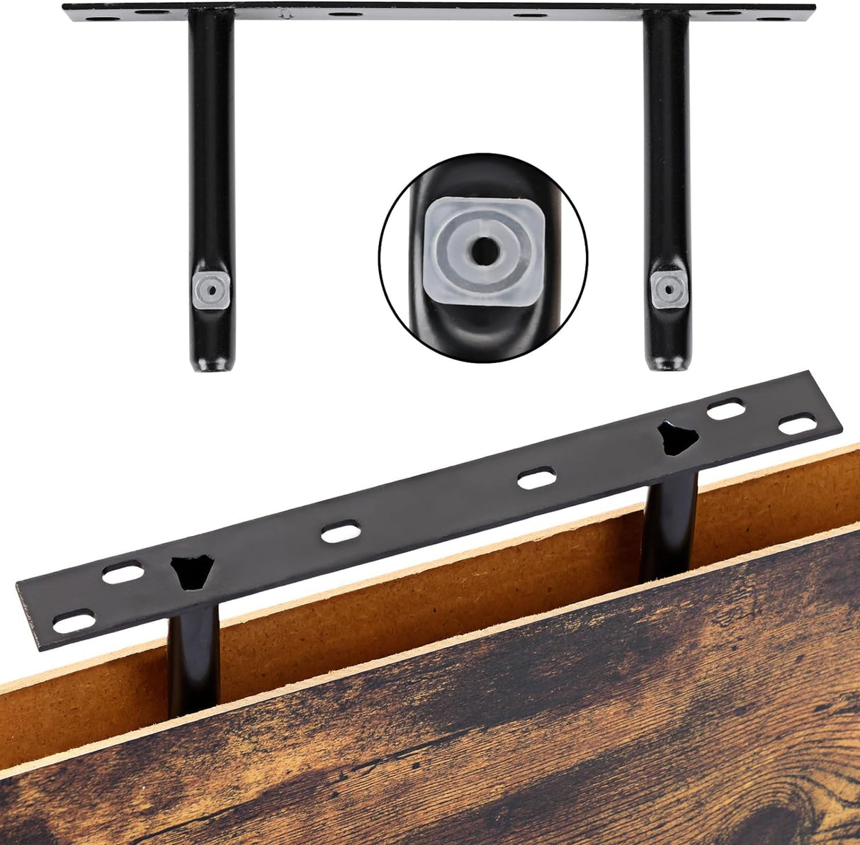 Fixwal 15.8in Floating Shelves, Rustic Wood Finish Wall Shelves Set of 4, Shelves for Wall Decor, with Invisible Brackets for Bathroom, Living Room,Bedroom and Kitchen(Rustic Brown) Fixwal