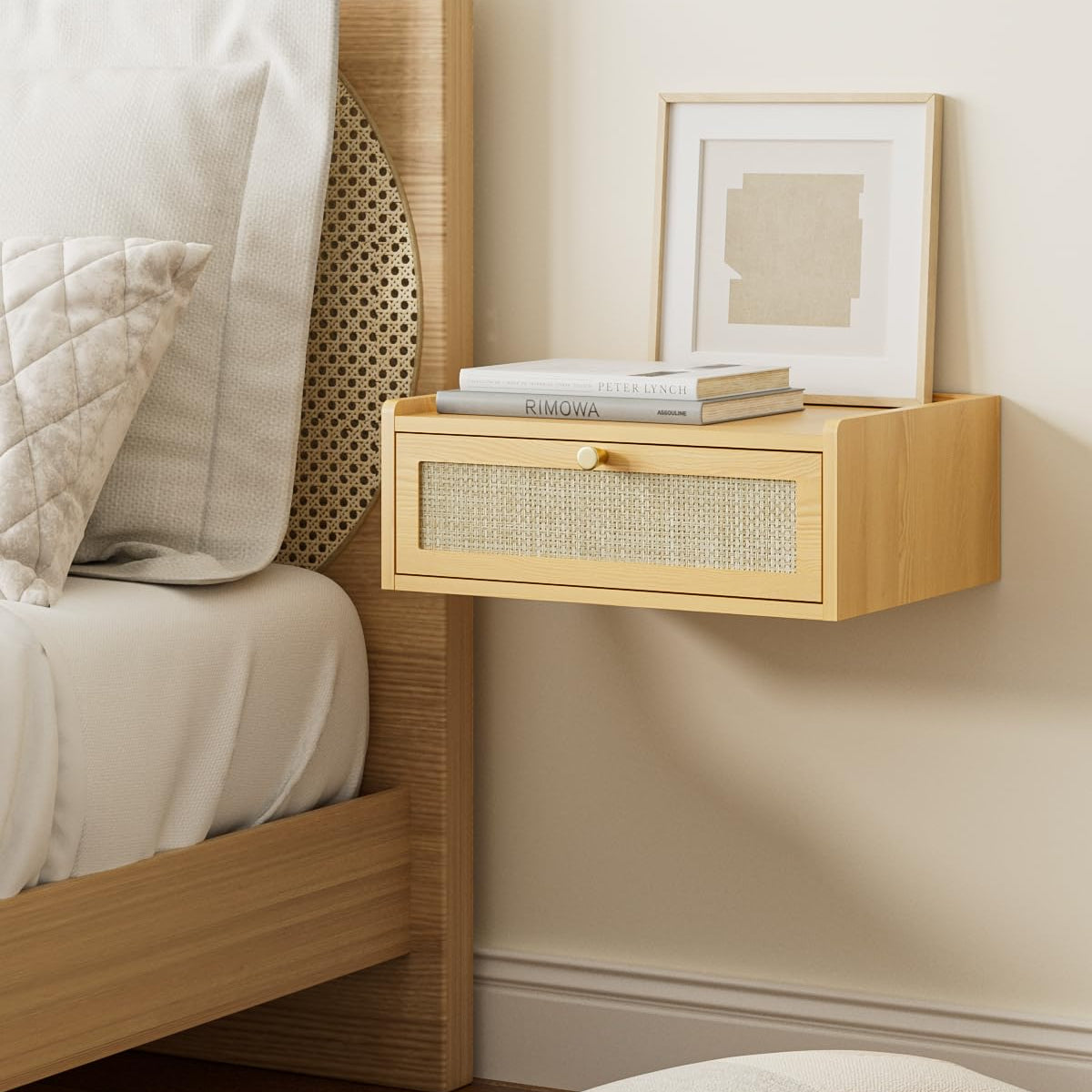 AEPOALUA Floating Nightstand,Wall Mounted Night Stand with Drawer,Smal — free download