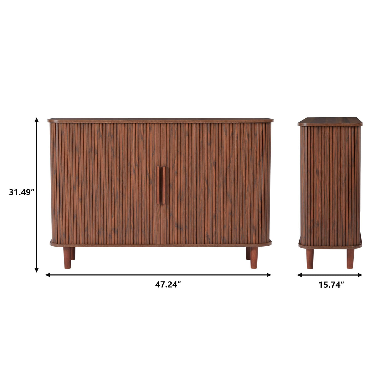 NVETHM Sideboard Buffet Cabinet, Storage Cabinet with Sliding Doors and Handles, Modern Wooden Sideboard Cabinet for Living Room, Dining Room, Kitchen and Entryway (Walnut) NVETHM