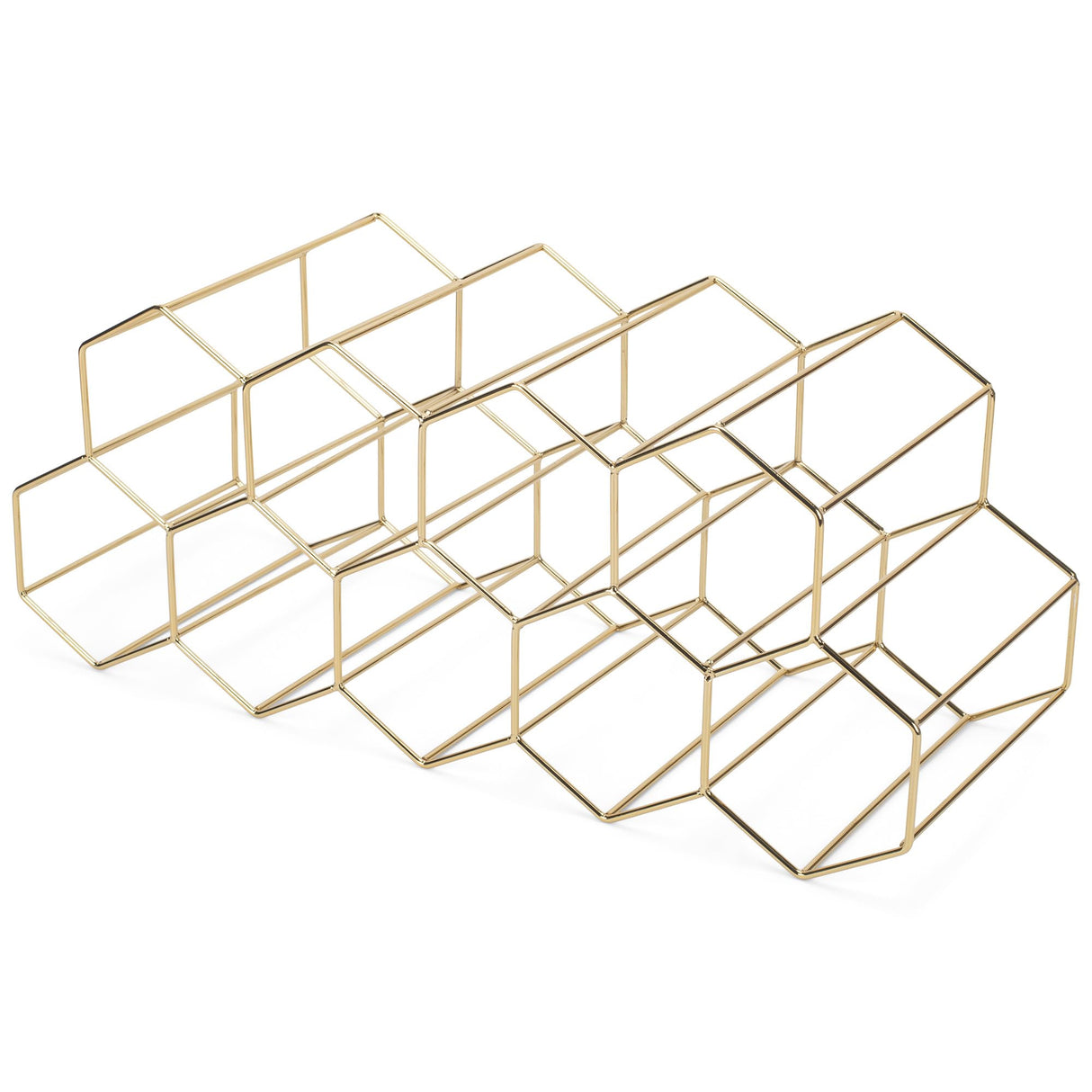 NAT & Jules Honeycomb Gold Tone Iron Metal Tabletop Wine Rack, Large - Perfect for Kitchen Countertop, Pantry or Cabinets Display or Storage - Holds 12 Bottles, Gold Tone NAT AND JULES
