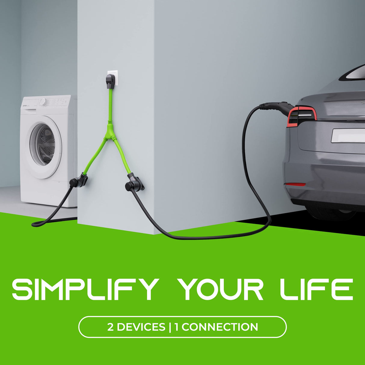 GearIT 4 Prong Dryer Y-Splitter 30 Amp NEMA 14-30P to (2) NEMA 14-30R Receptacle - STW 10AWG 4C Power Cord Adapter for Multiple Outlet Dryer Outlet and EV Charger - 2.2 Feet GearIT