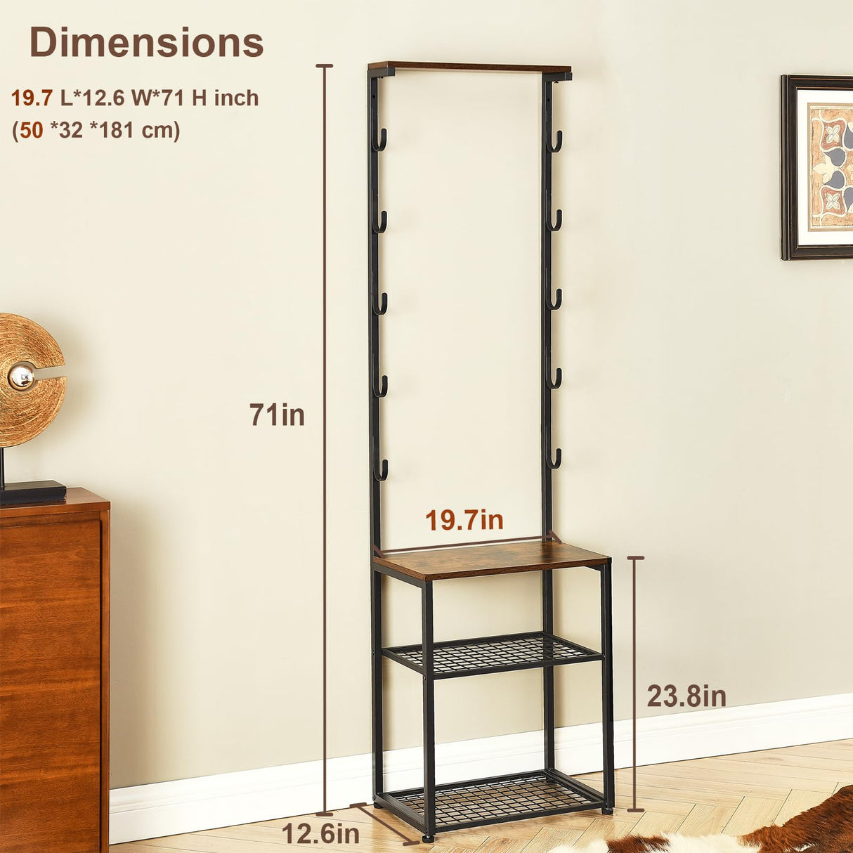 Poyilooo Gun Rack, Floor Rifle Rack Holds up 5 Guns, Indoor Gun Rack for Wall Gun Display Stand Gun Gun Storage Organizer Rifle Holder Hunting Gun Shelf (Large-19.7 L*12.6 W*71 H in) Poyilooo