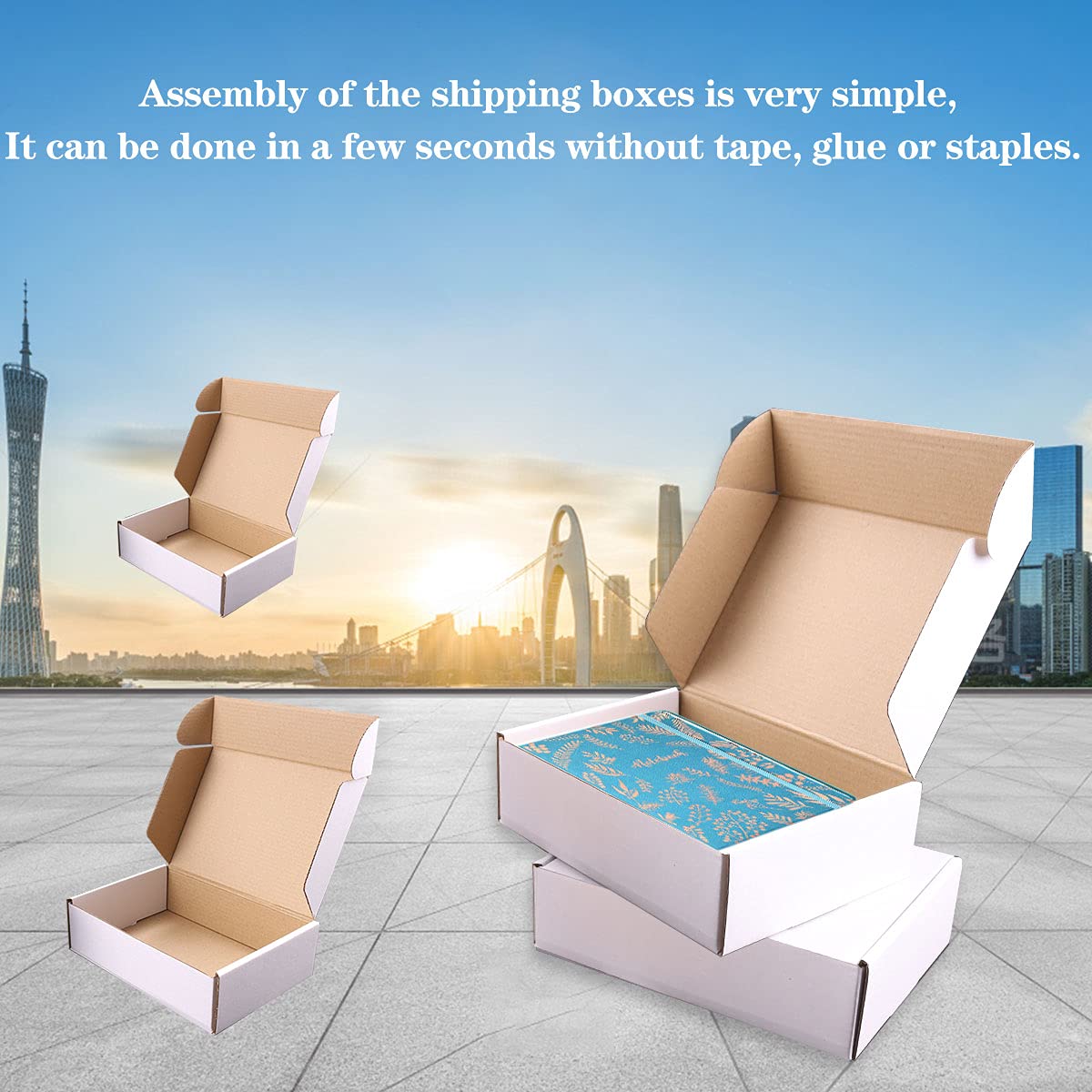 Shipping Boxes, 9"x6"x4" Which is Anti-Impact Come with Exquisite Sealing Label.Suitable E-Commerce Packaging, Shipping Packaging. JIUZHOUXIN