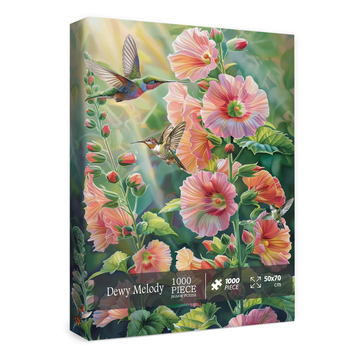 Flower Hummingbird Puzzle for Adults 1000 Pieces Nature, Pretty Bird Jigsaw Puzzle, Beautiful Floral Garden Puzzle BBOLDIN