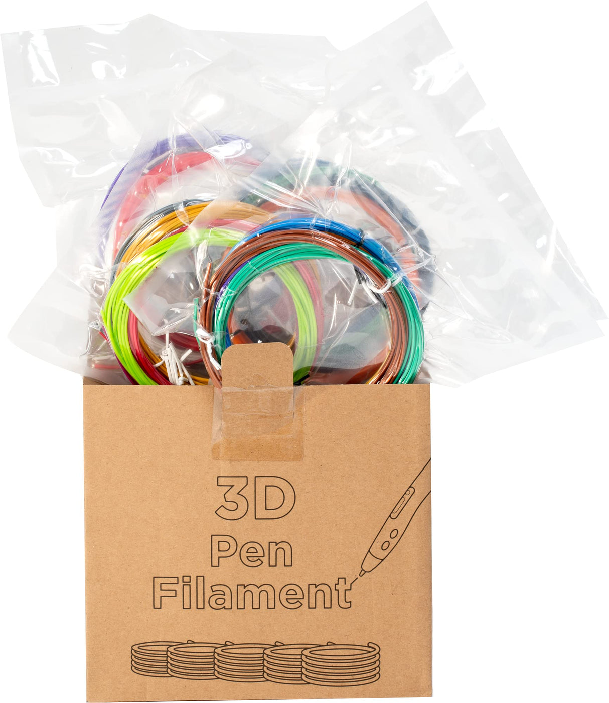 Polymaker 3D Pen Filament Refills 1.75mm PLA, 20 Colors, 10 Feet Each Color PLA Filament 3D Pen Refills, 200 Feet in Total POLYMAKER