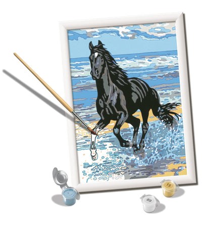 Ravensburger - Beach Horse CreArt Paint by Numbers Kit | Fun & Easy DIY Art for Kids Age 11+ | Creative Gift Idea for Birthdays & Holidays