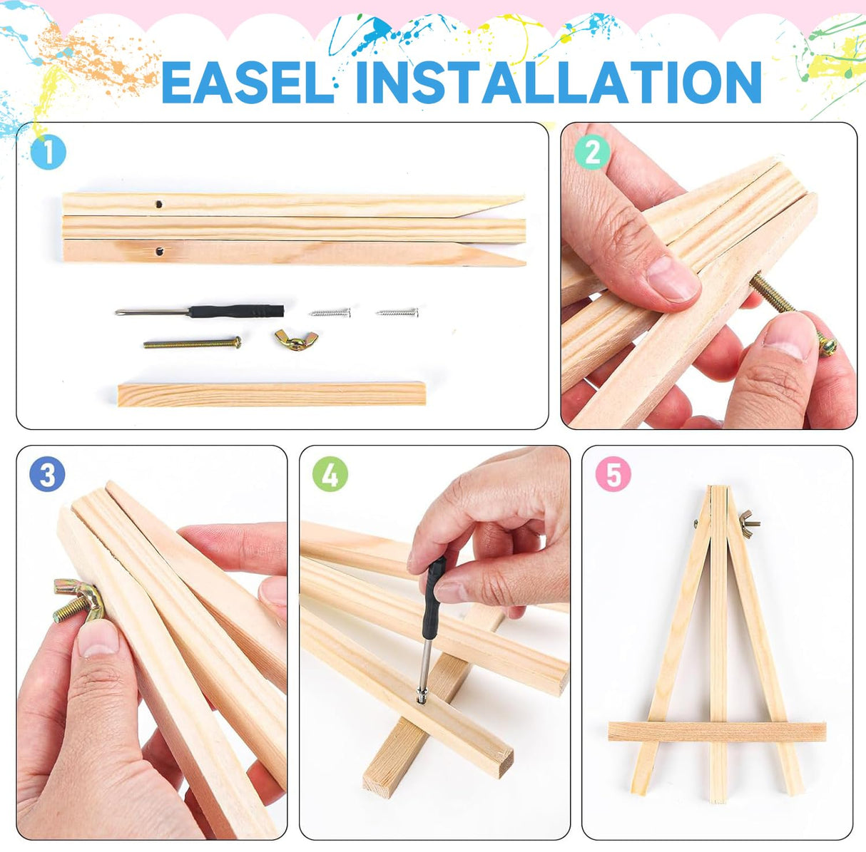 Julouyn 4 Pack National Park Paint by Numbers Kit for Adults with Framed, Sunset Sunrise Mountain Easy Paint by Number Kits On Canvas with Wooden Easel, Painting by Numbers for Beginner Gift 8x12 in Julouyn