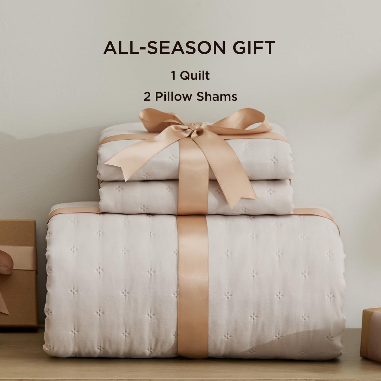 Bedsure King Quilt - Ultra Soft Quilt Bedding for Modern Farmhouse Bedroom Decor, Lightweight All-Season King Size Comforter, Natural Bedspread Coverlet 106x96 Inch Bedsure