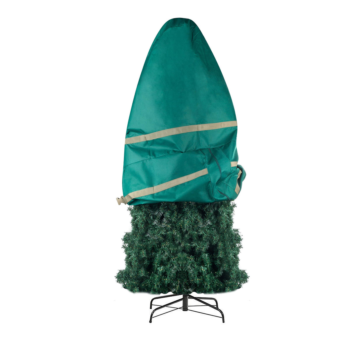 Upright Christmas Tree Storage Bag - Canvas Cover for 7.5-Foot Artificial Trees, Inflatables, and Christmas Decorations by Tiny Tim Totes (Green) TINY TIM TOTES