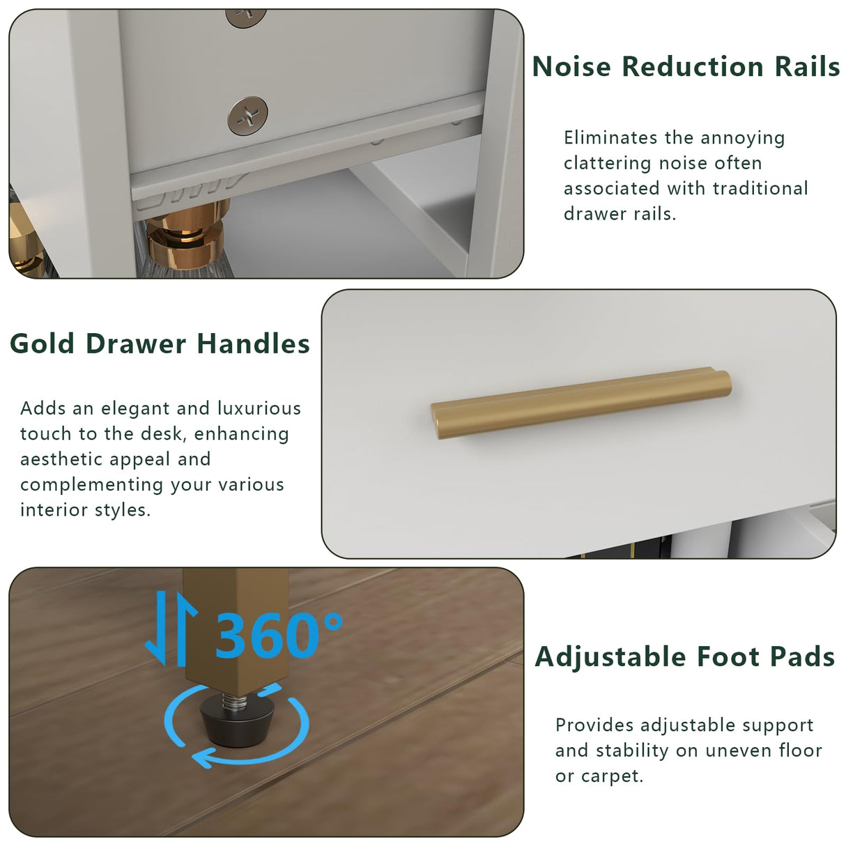 Loomie Vanity Desk with Lighted Mirror & Power Outlet, Makeup Table with 5 Drawers, Two Cubby & Shelf, Vanity Dresser with 11 Lights in 3 Lighting Colors for Bathroom, Bedroom,Makeup Room,White Loomie