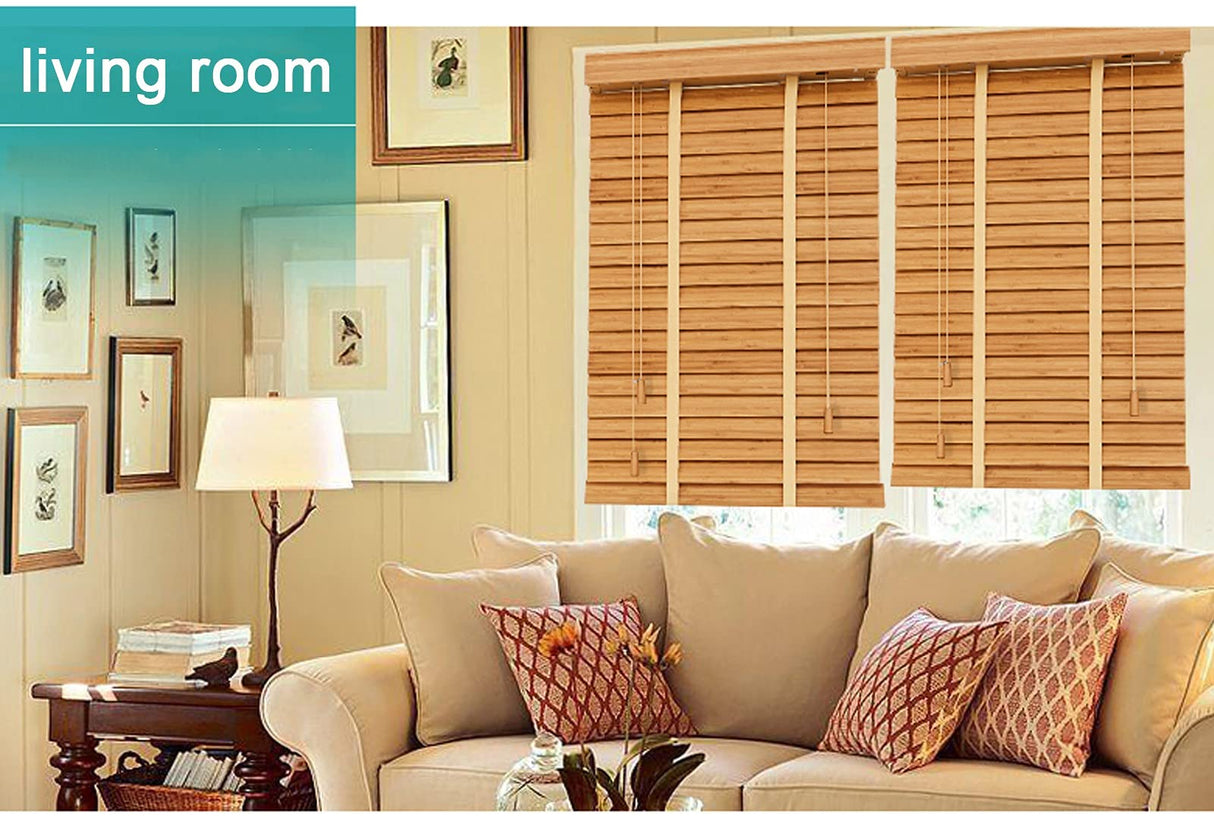Natural Bamboo Venetian Blinds with Durable Aluminum Track - Customizable Size for All Rooms LLPEIJIE026