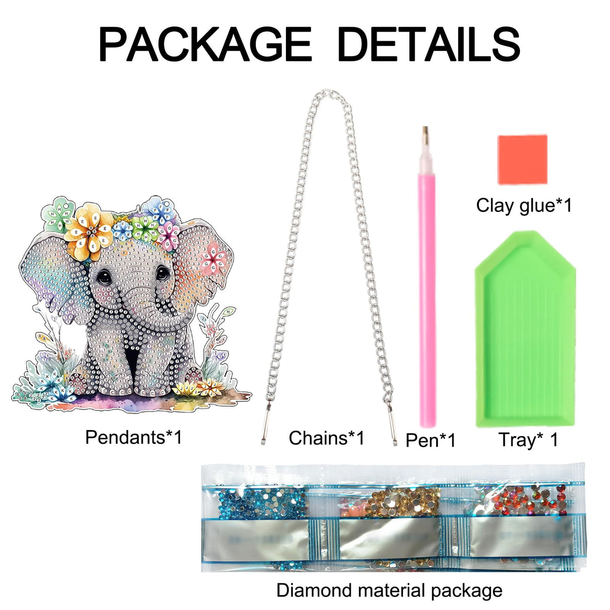 Diamond Art Painting Pendant Kits 5D Diamond Art Painting Art Hanging Kit Animal Elephant DIY Diamond Crystal Window Pendant Kit for Adults Gift Wall Home Decoration AiYuanzsh