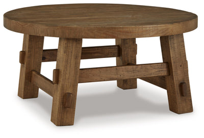 Signature Design by Ashley Mackifeld Round Coffee Table, Warm Brown