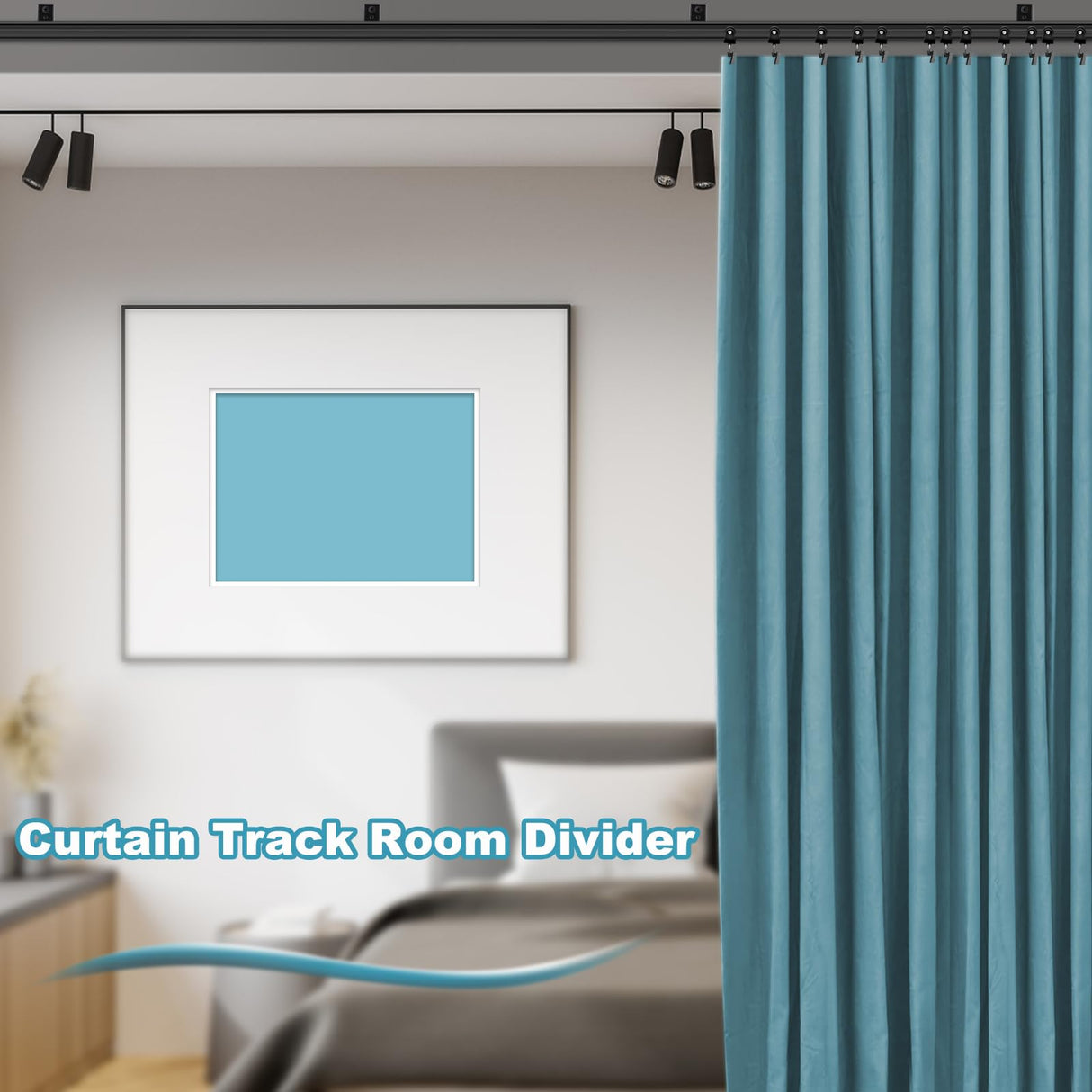 Flexible Curtain Track, 20Ft Ceiling Track for Curtains, Bendable Wall Mount Heavy Duty Drop Sliding Track System, Room Divider, Curved Curtain Rails for RV Shower KOLAKO