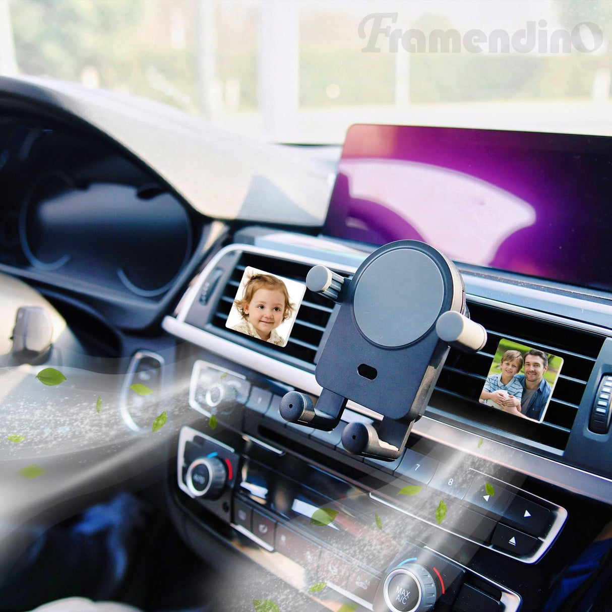 Framendino, 4 Pack Sublimation Blank Car Air Vent Clips Heat Transfer Car Outlet Perfume Clip Auto Diffuser Vent Clip Car Scent Diffuser Clip Car Exhaust Outlet Accessories Square Framendino