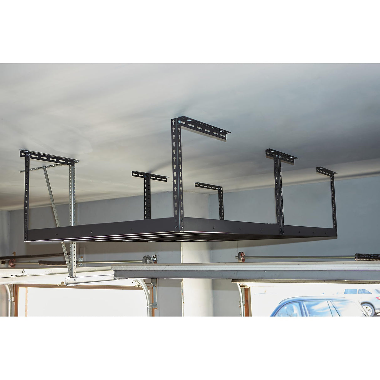 Klutch Overhead Garage Storage Rack — Adjustable Height, 96in.L x 48in.D x 23–37in.H Klutch