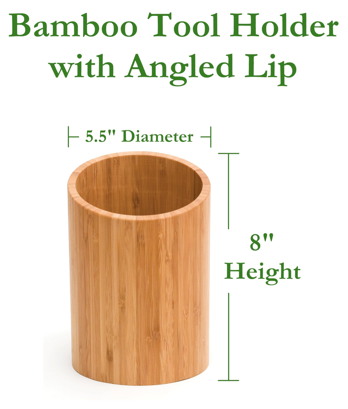 Lipper International 8827 Bamboo Wood Kitchen Tool Holder, 5-1/2" x 8" Lipper International
