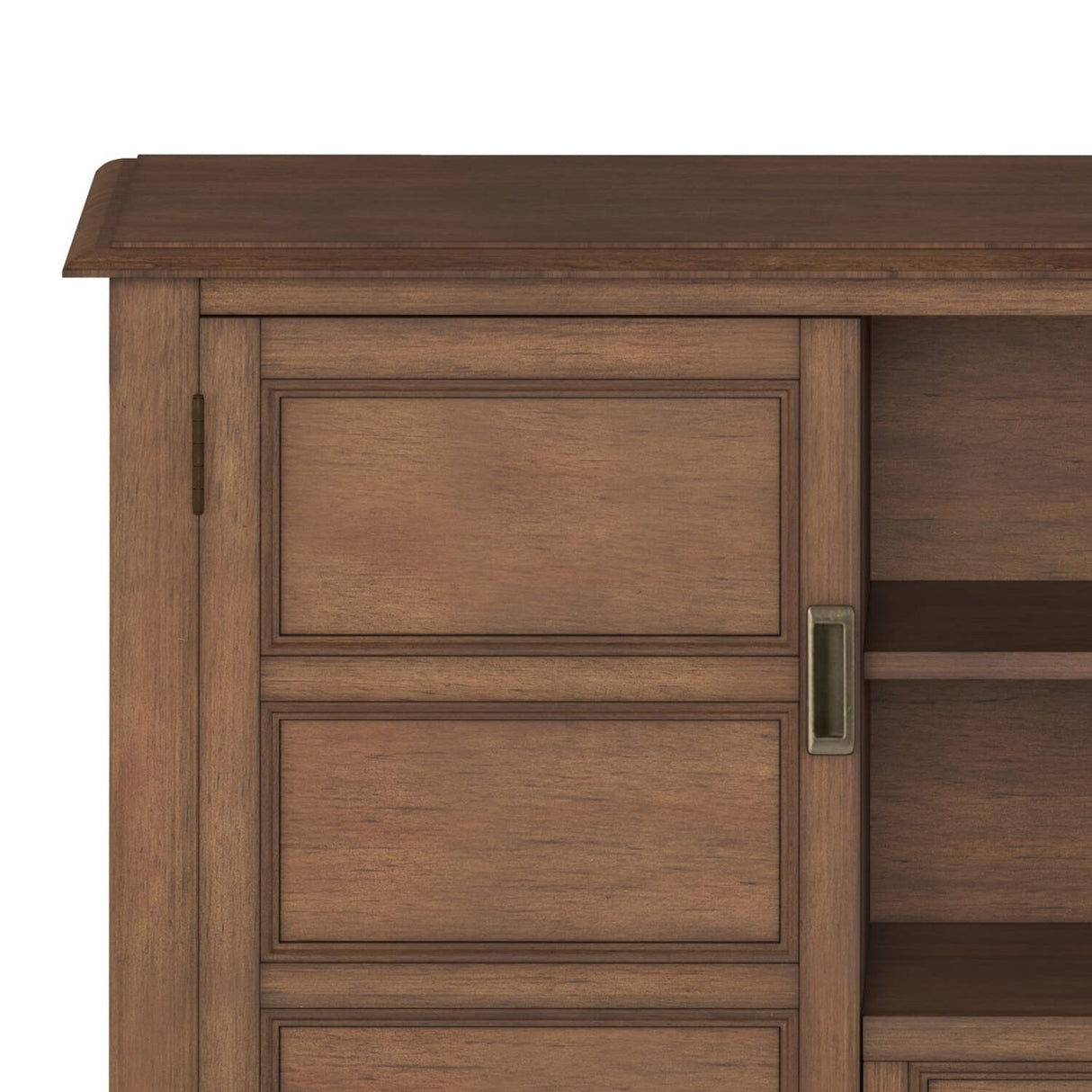 SIMPLIHOME Burlington SOLID WOOD 54 Inch Wide Transitional TV Media Stand in Rustic Natural Aged Brown for TVs up to 60 Inch, For the Living Room and Entertainment Center SIMPLIHOME