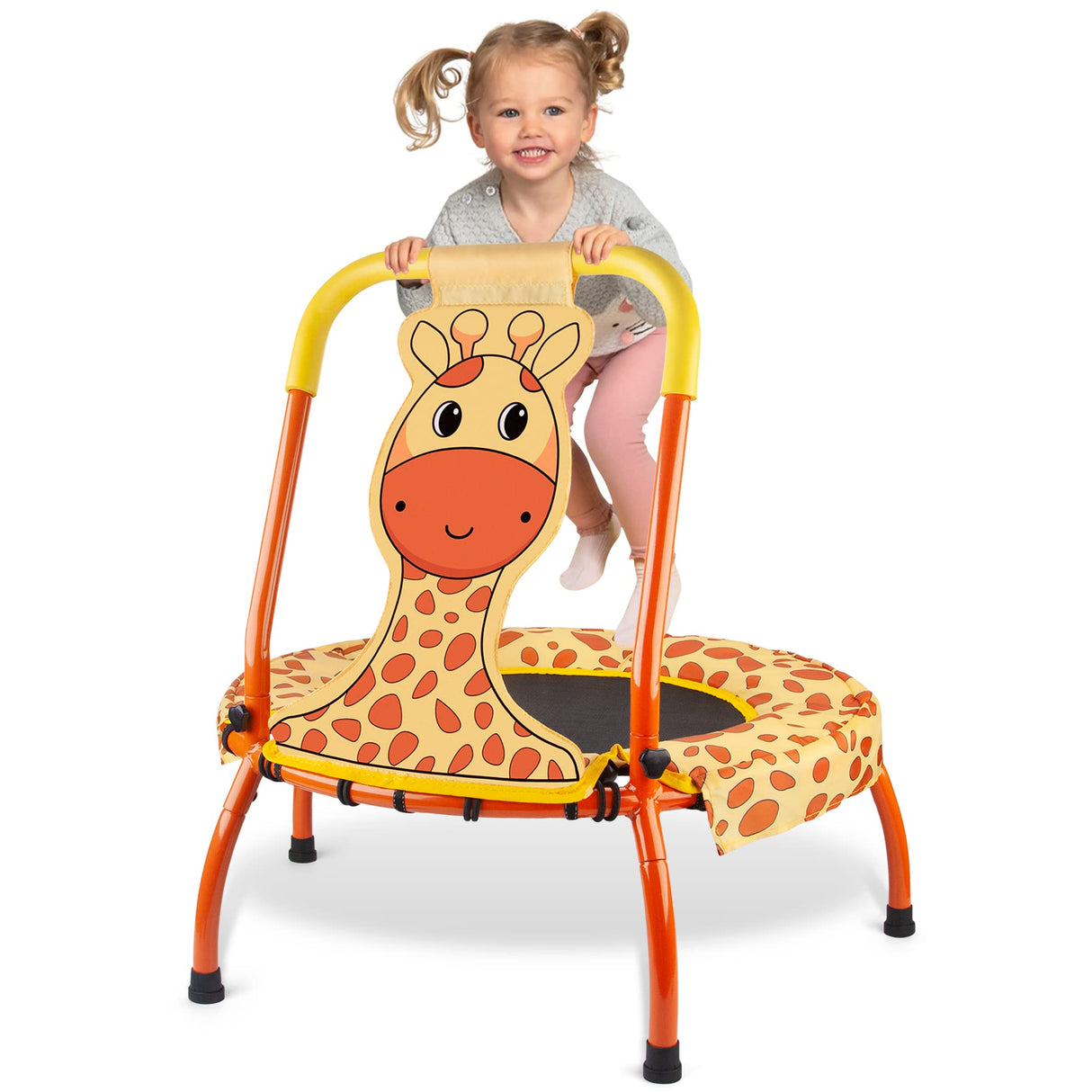 Yeeeasy Toddler Trampoline Baby Trampoline - Mini Trampoline for Kids 1 Year Plus Nursery Trampoline with Handle, Baby Gifts for Boys and Girls, Indoor and Outdoor, Giraffe Yeeeasy