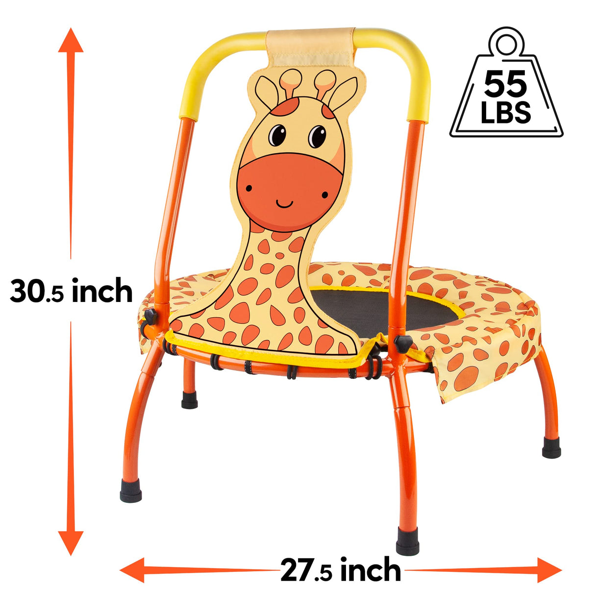 Yeeeasy Toddler Trampoline Baby Trampoline - Mini Trampoline for Kids 1 Year Plus Nursery Trampoline with Handle, Baby Gifts for Boys and Girls, Indoor and Outdoor, Giraffe Yeeeasy