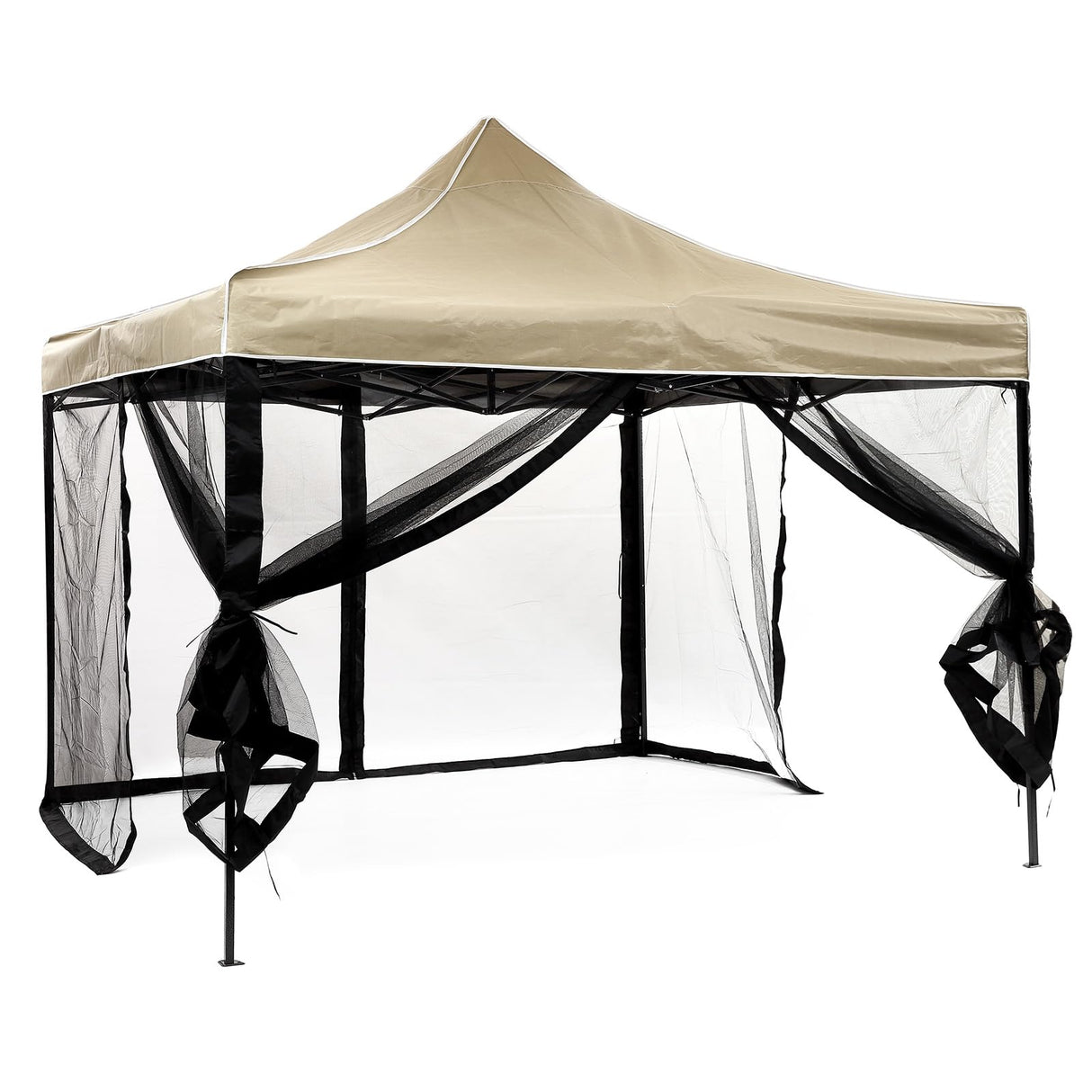 DOOSARG Mosquito Netting for Gazebo Canopy, 12x12 Universal Replacement Mosquito Netting 4-Door Zipper Black 4-Panel Sidewall Curtain (Net Only) (12x12) DOOSARG