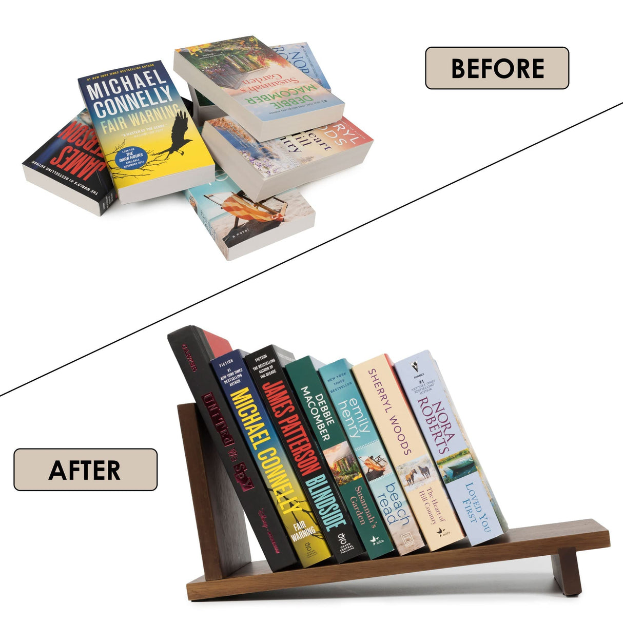 S&A WOODCRAFT Acacia Desktop Wood Bookshelf with Bookends and Organiser for Home and Office S&A WOODCRAFT