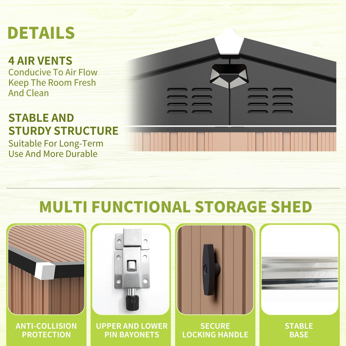 Metal Storage Shed,Outdoor Storage Building 10x12,Large Backyard Sheds with Lockable Doors,Waterproof Outside Storage Shed Sannwsg